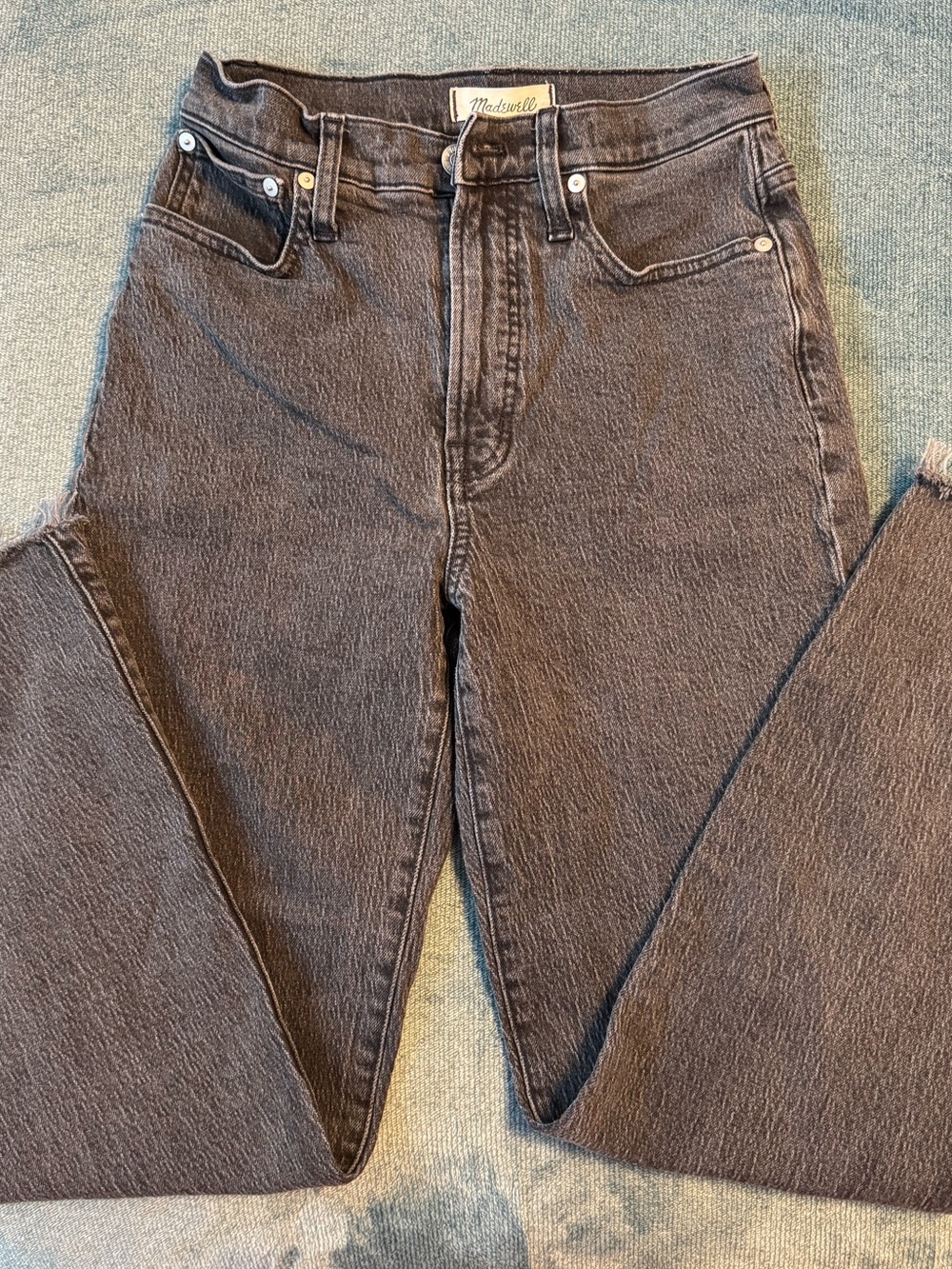 Madewell Washed Charcoal Straight Jeans